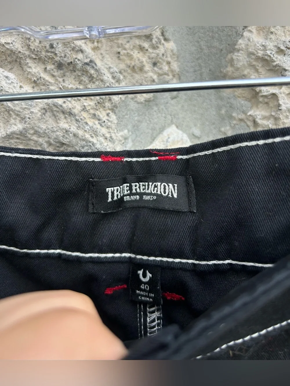 True Religion Mens Cargo Shorts Size 40 Black Y2K Style Utility Streetwear Skate